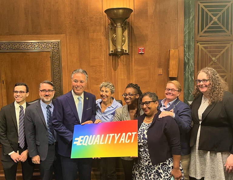 Advocates and lawmakers announce the reintroduction of the Equality Act in 2023. 
