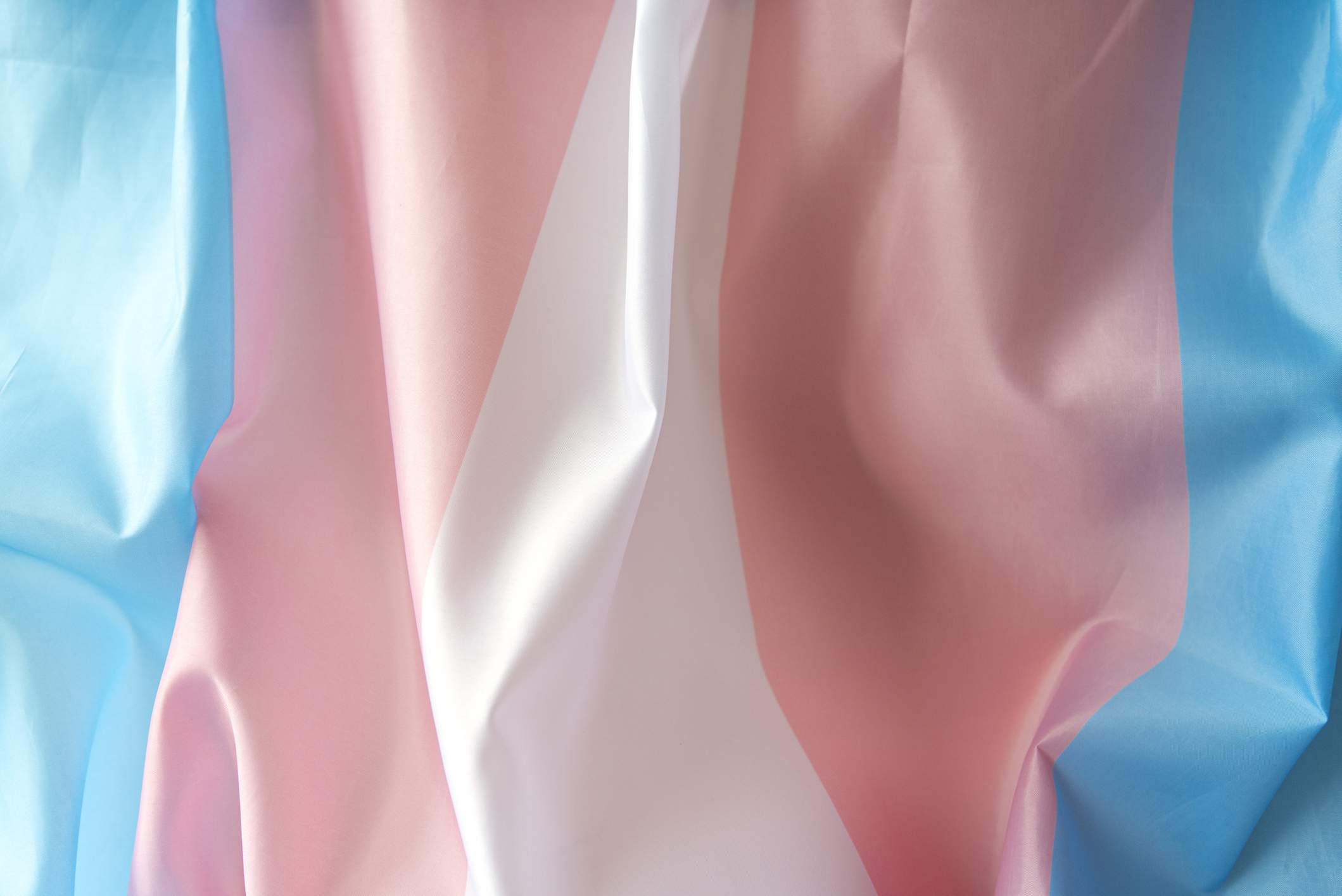 Up-close image of the trans flag