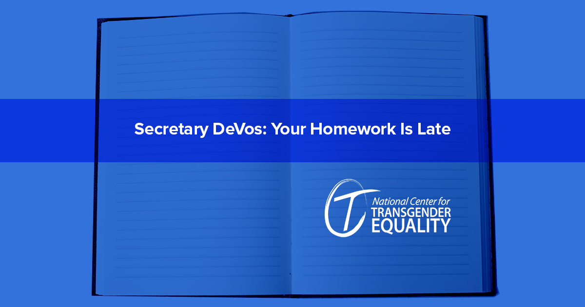 Secretary DeVos: Your Homework Is Late