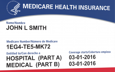 Sample Medicare Health Insurance card.